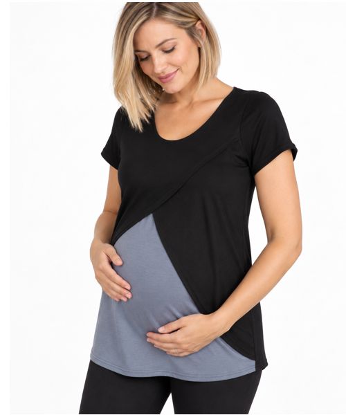 Black and Grey tulip top