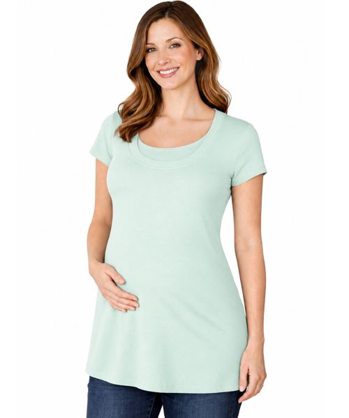 Double Layer Nursing Maternity Top Small Mint