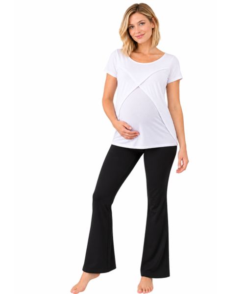 Flare maternity leggings front view
