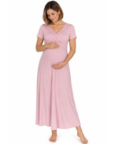 Maternity Maxi Dress in dusty pink