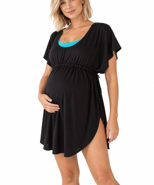 Maternity Pool beach cover up in Bloack
