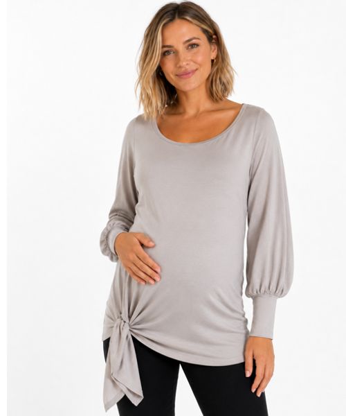 Side Tie Maternity top Stone Small