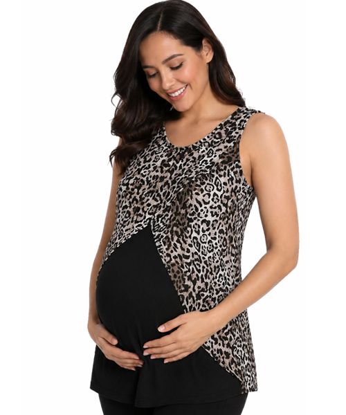 Leopard print maternity top