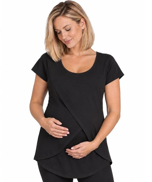 Tulip pregnancy Breastfeeding Top in black