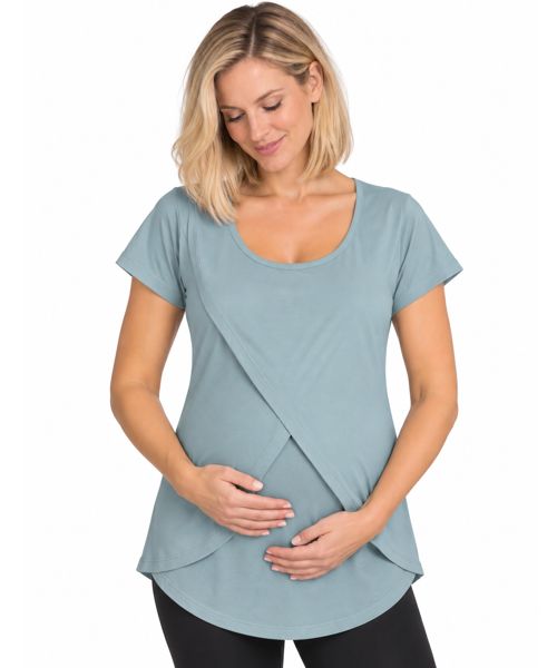 Tulip Maternity Breastfeeding Top duck egg blue