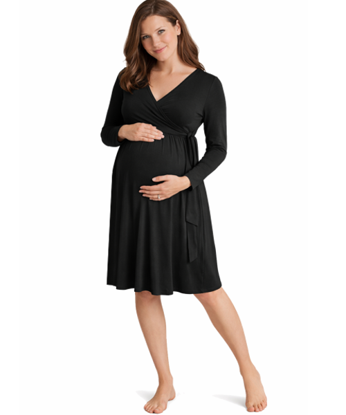 Fit and flair nursing top in black